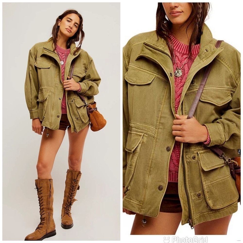 Free People We the Free Arya Utility Jacket in Dried Herb New with Tags!